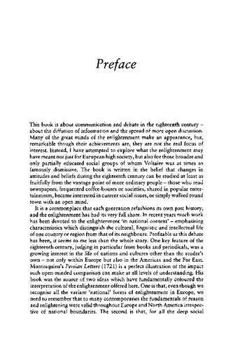 The Enlightenment: A Comparative Social History 1721-1794