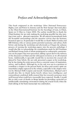 After National Democracy: Rights, Law and Power in America and the New Europe