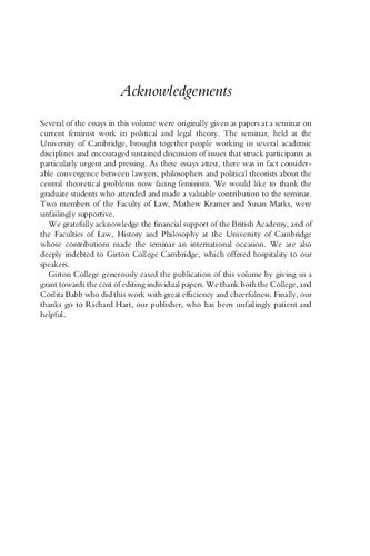 Visible Women: Essays on Feminist Legal Theory and Political Philosophy