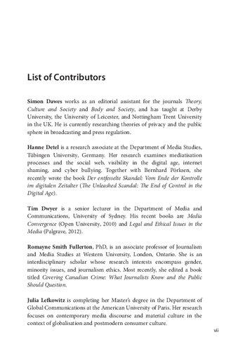 Media and Public Shaming: Drawing the Boundaries of Disclosure