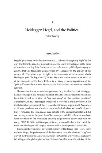 On Hegel’s Philosophy of Right: The 1934–35 Seminar and Interpretive Essays