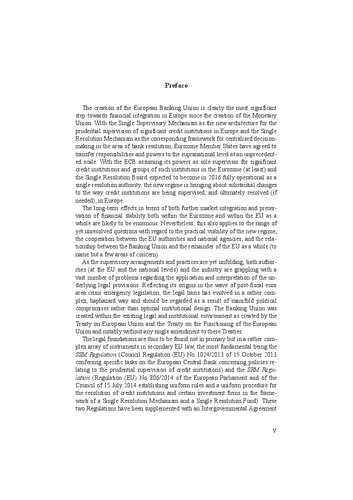 The European Banking Union: A Compendium