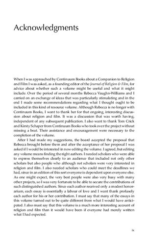 The Continuum Companion to Religion and Film