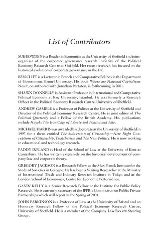 The Political Economy of the Company