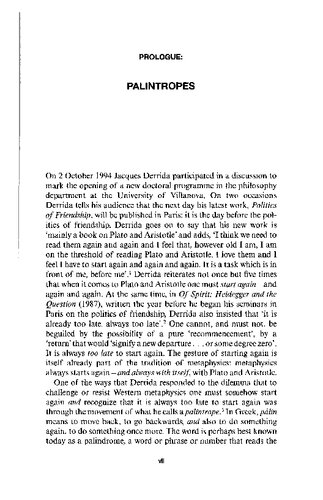 Starting with Derrida: Plato, Aristotle and Hegel