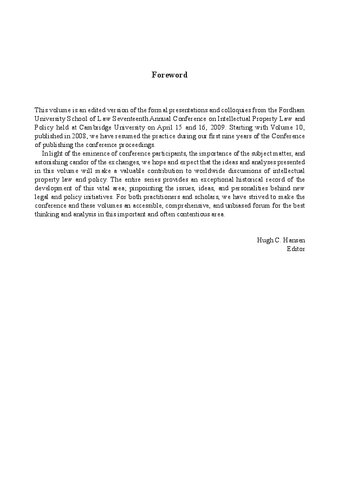 Intellectual Property Law and Policy Volume 12