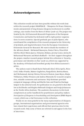 Diasporas, development and peacemaking in the Horn of Africa