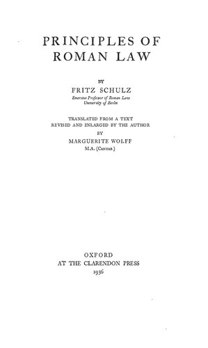 Principles of Roman Law