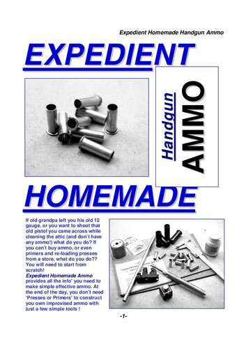 Expedient Homemade Handgun Ammo