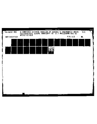 A Computer Science Version of Gödel's Theorem (Goedel's Theorem)