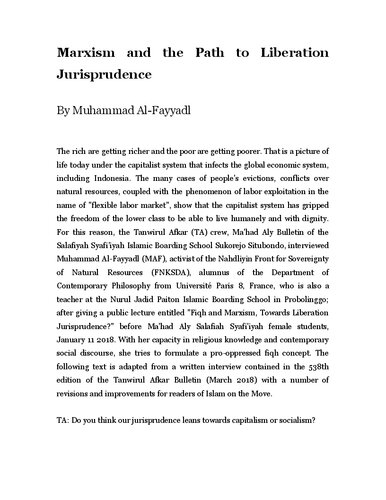 Marxism and the Path to Liberation Jurisprudence