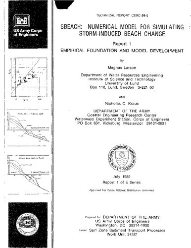 SBEACH Numerical Model for Simulating Storm - Induced Beach Change