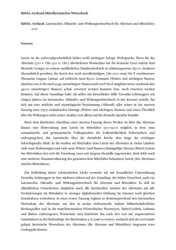 Lateinisches Abkunfts- und Wirkungswörterbuch für Altertum und Mittelalter