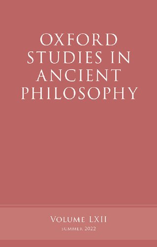 Oxford Studies in Ancient Philosophy