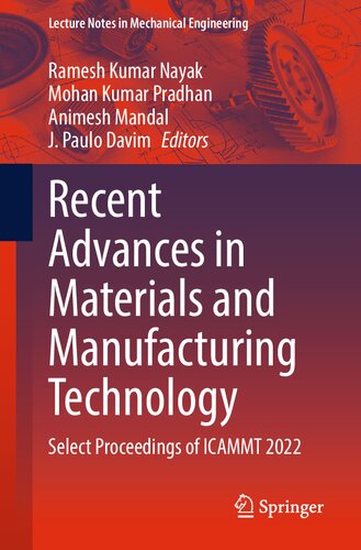 Recent Advances in Materials and Manufacturing Technology: Select Proceedings of ICAMMT 2022