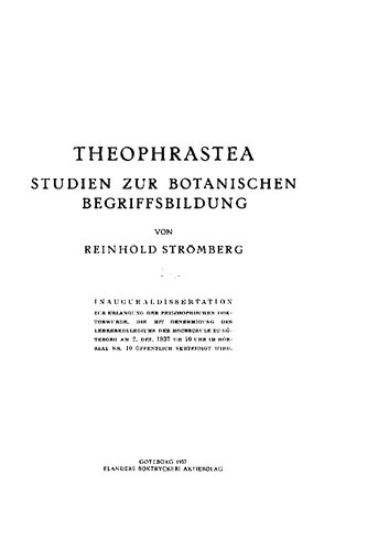 Theophrastea: Studien zur botanischen Begriffsbildung