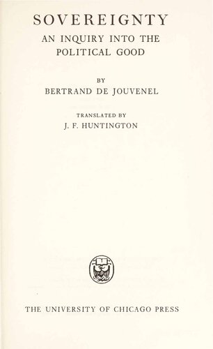 Sovereignty - Inquiry into Political Good