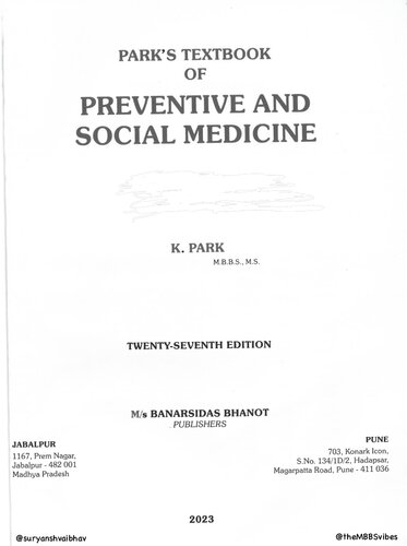 Park's Textbook of Preventive and Social Medicine