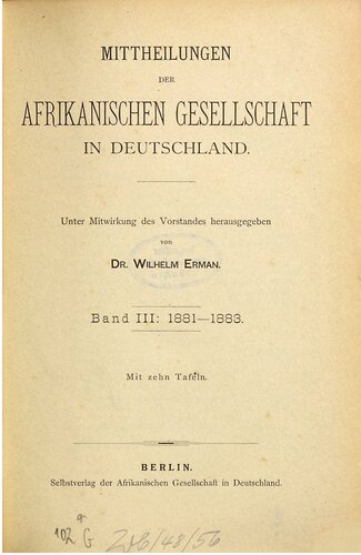 Mitteilungen der Afrikanischen Gesellschaft in Deutschland