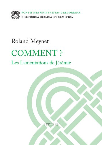 Comment? Les Lamentations de Jérémie: Volume 34 (Rhetorica Biblica et Semitica)