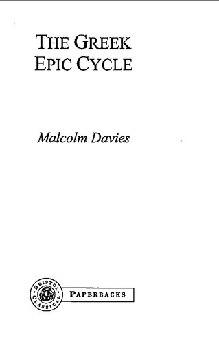 The Greek Epic Cycle