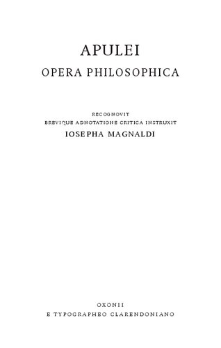 Apulei Opera Philosophica