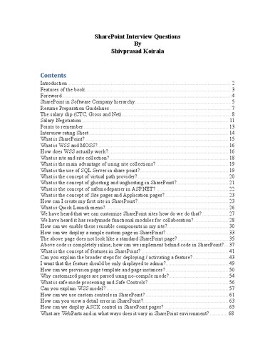 SharePoint Interview Questions and Answers: Get the birds eye view of what is required in SharePoint interviews (English Edition)