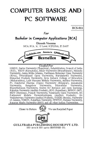 BCS-011 Computer Basics and PC Software