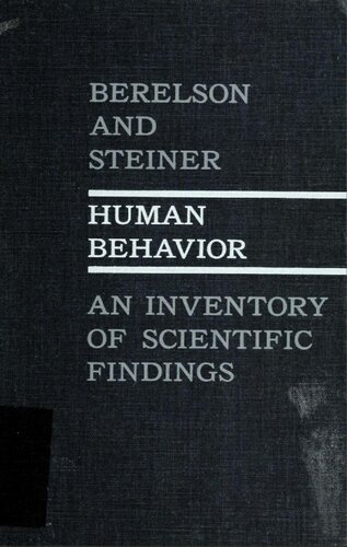 HUMAN BEHAVIOR An Inventory of Scientific Findings