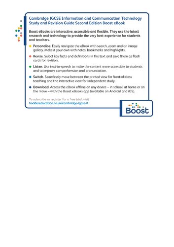 Cambridge IGCSE Information and Communication Technology Study and Revision Guide Second Edition