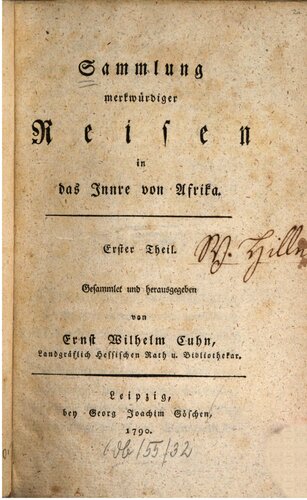 Sammlung merkwürdiger Reisen in das Innre von Africa (Afrika)