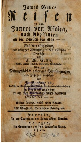 Reisen in das Innere von Afrika, nach Abessinien an die Quellen des Nils