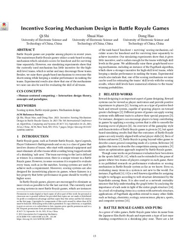 Incentive Scoring Mechanism Design in Battle Royale Games