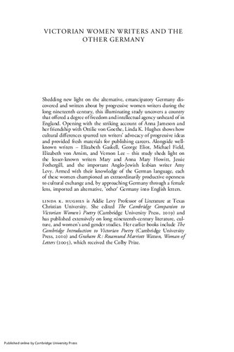 Victorian Women Writers and the Other Germany: Cross-cultural Freedoms and Female Opportunity
