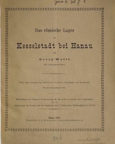Das römische Lager zu Kesselstadt bei Hanau