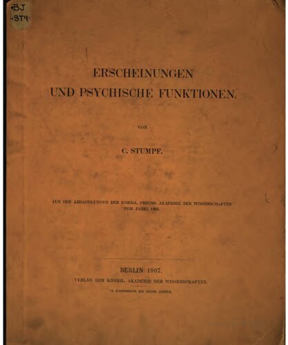 Erscheinungen und psychische Funktionen