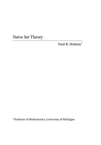 Naive Set Theory
