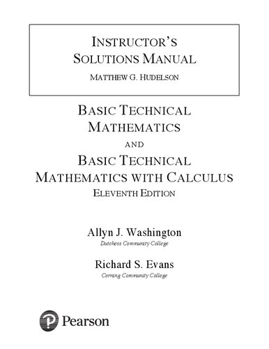 Student Solutions Manual for Basic Technical Mathematics 11 Edition