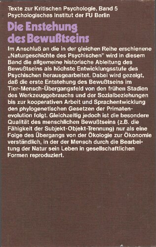 Die Entstehung des Bewußtseins