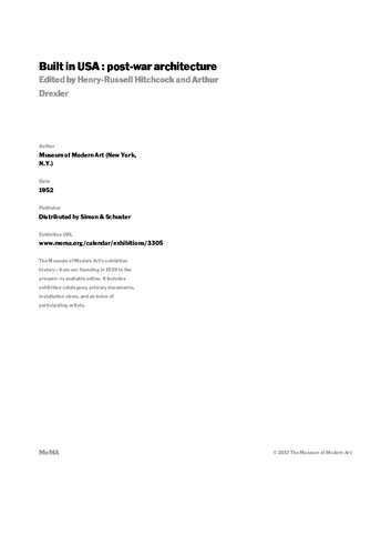 Built in USA: Post-war Architecture