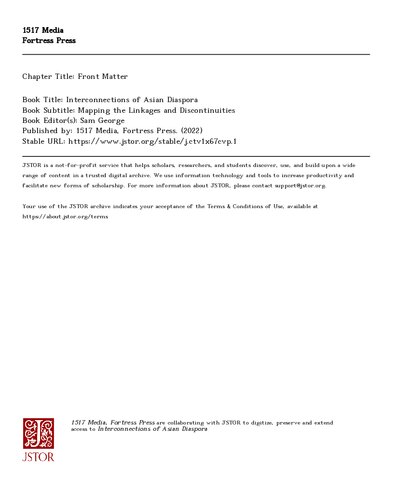 Interconnections of Asian diaspora : mapping the linkages and discontinuities