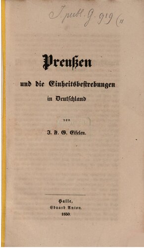 Preußen und die Einheitsbestrebungen in Deutschland