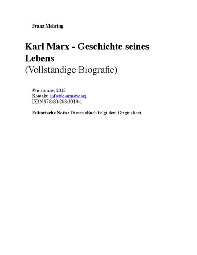 Karl Marx: Geschichte seines Lebens