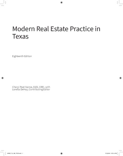 Modern Real Estate Practice in Texas