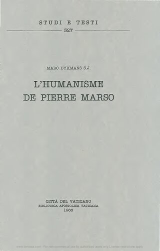 L'humanisme de Pierre Marso