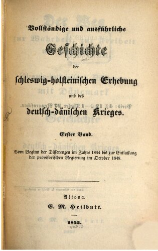 Vom Beginn der Differenzen im Jahre 1844 bis zur Entlassung der provisorischen Regierung im Oktober 1848