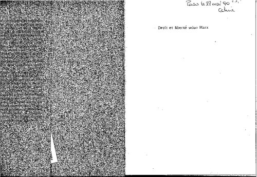 Droit et liberté selon Marx