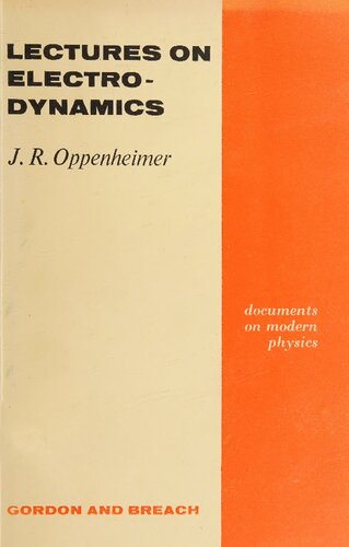 Lectures on Electrodynamics
