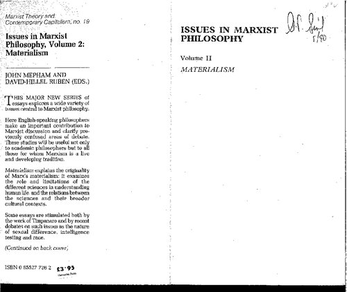 Issues in Marxist Philosophy II