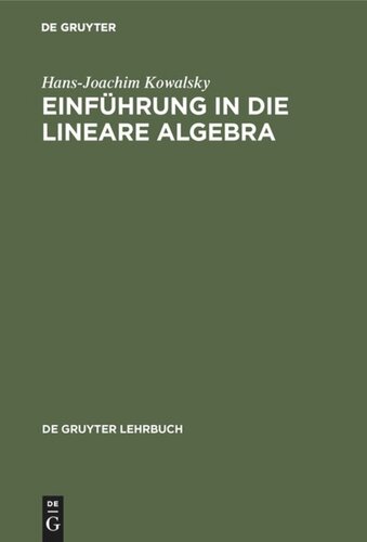 Einführung in die lineare Algebra